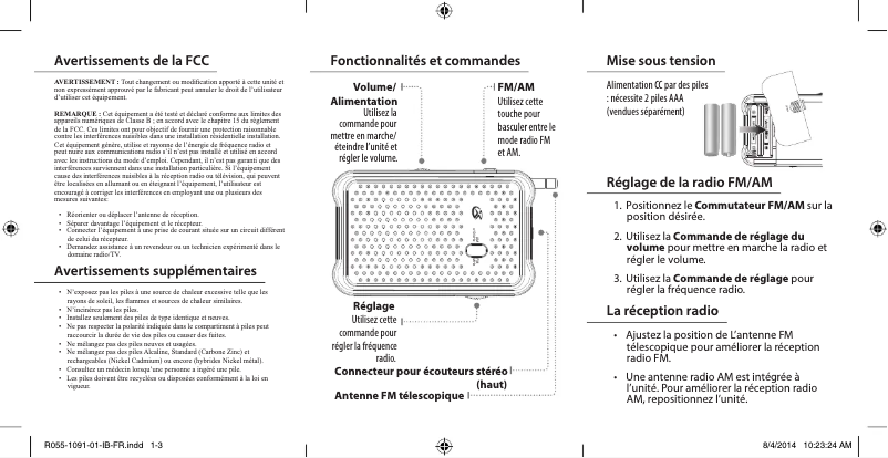Page n°1 - Manuel utilisateur GPX R055B