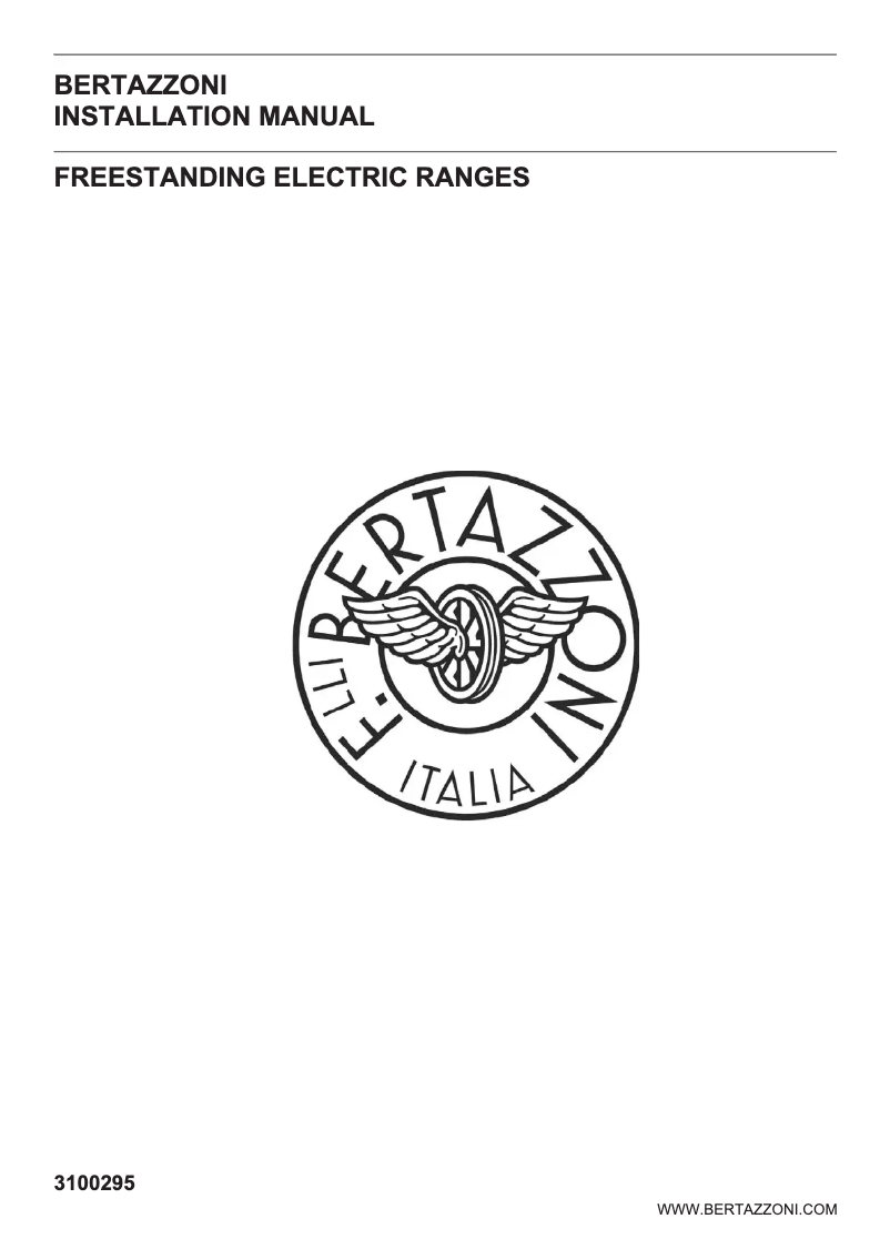 Page 1 de la notice Guide d'installation Bertazzoni Master MAST365INSXT