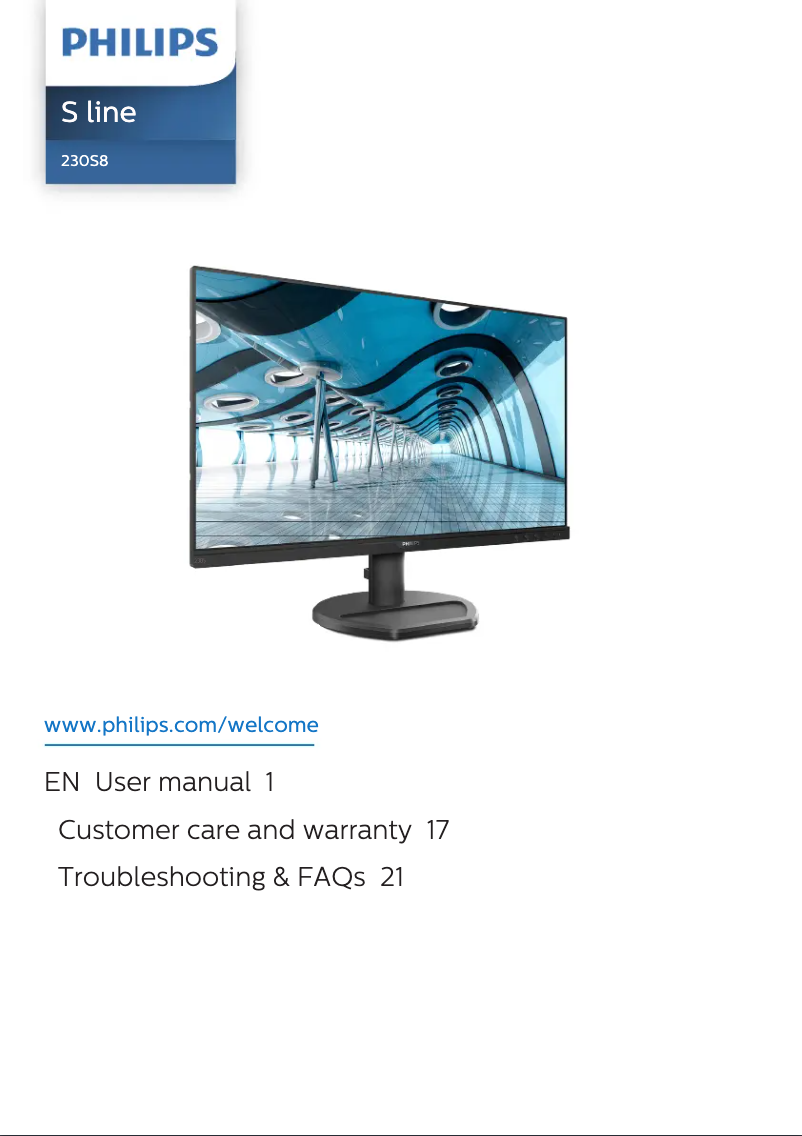 Image de la première page du manuel de l'appareil S Line 230S8QHSB