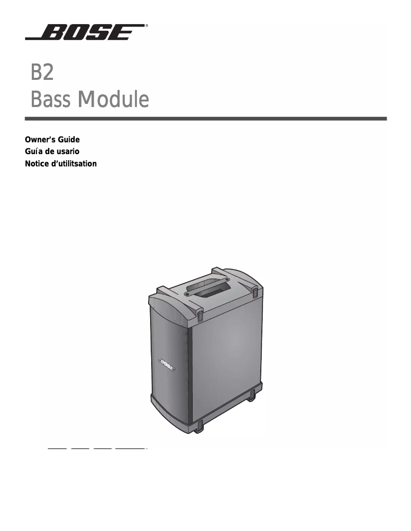 Page n°1 - Manuel utilisateur Bose B2