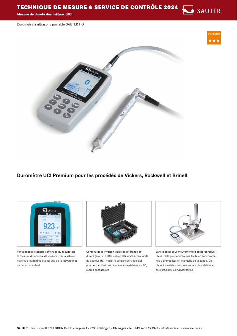 Page 1 de la notice Brochure Sauter HO 10K