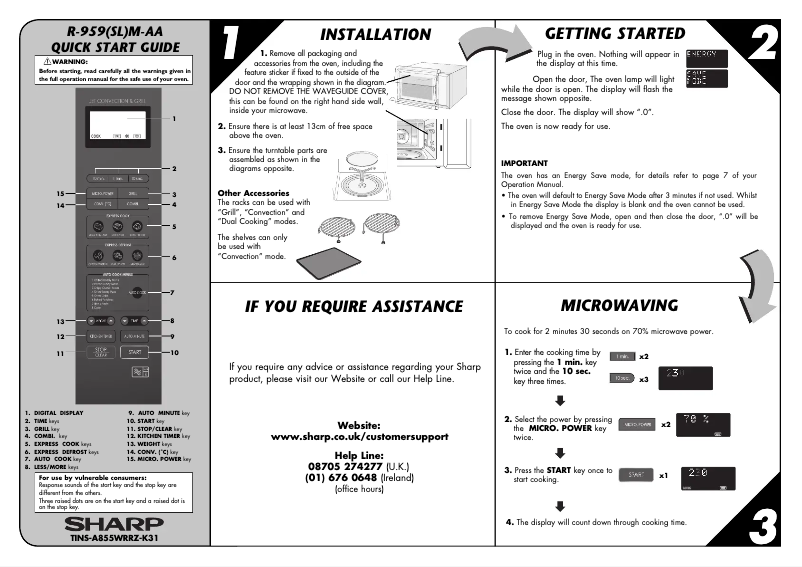 Page 1 de la notice Manuel utilisateur Sharp R-959