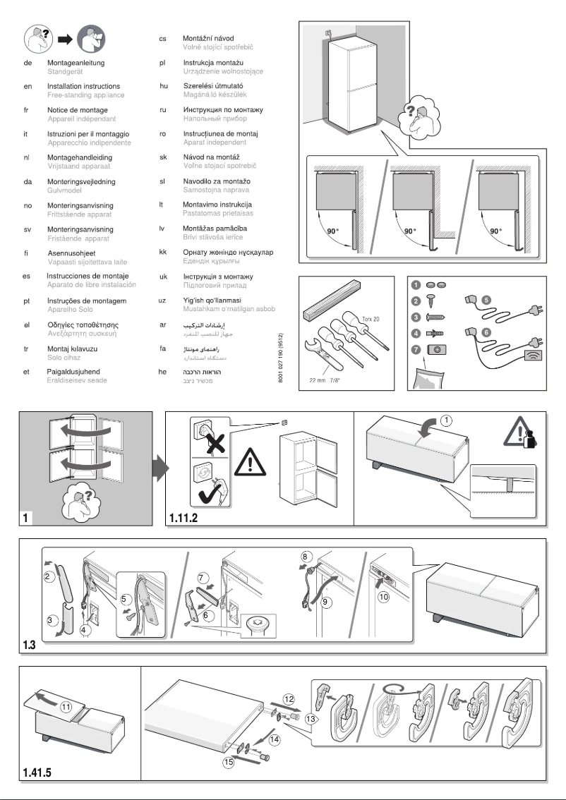 Page 1 de la notice Guide d'installation Siemens KG39FPI35