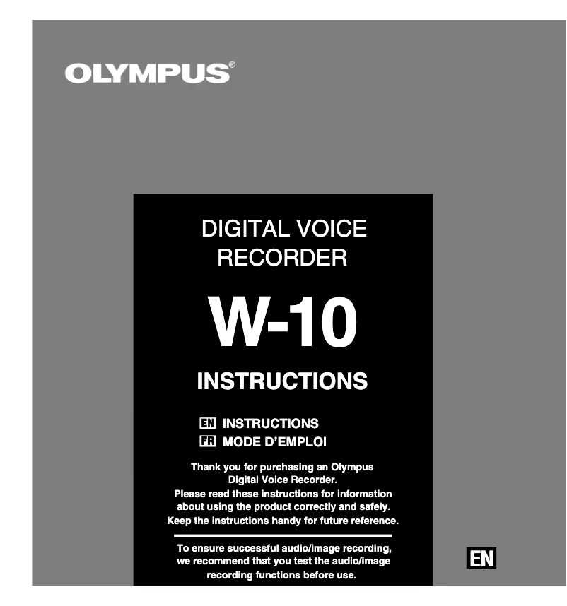 Image de la première page du manuel de l'appareil W-10