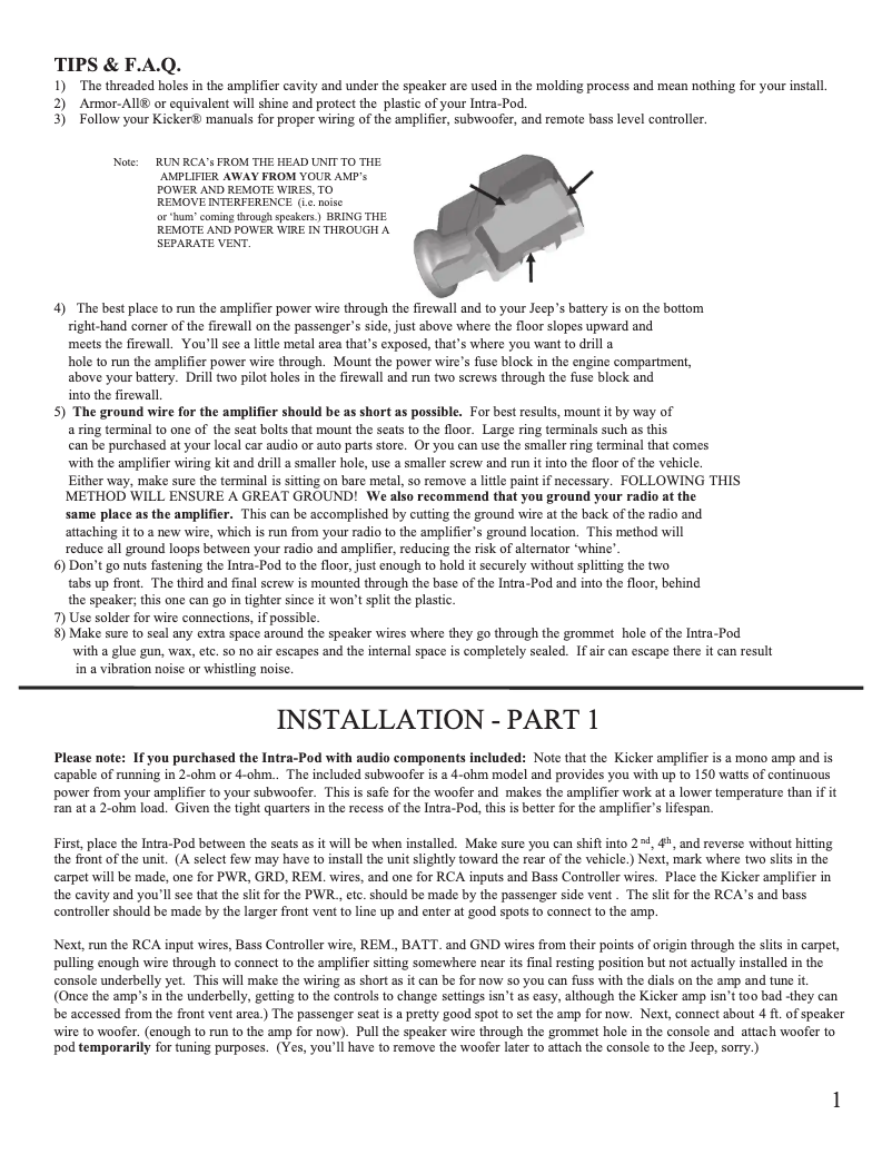 Image de la première page du manuel de l'appareil Intra-Pod