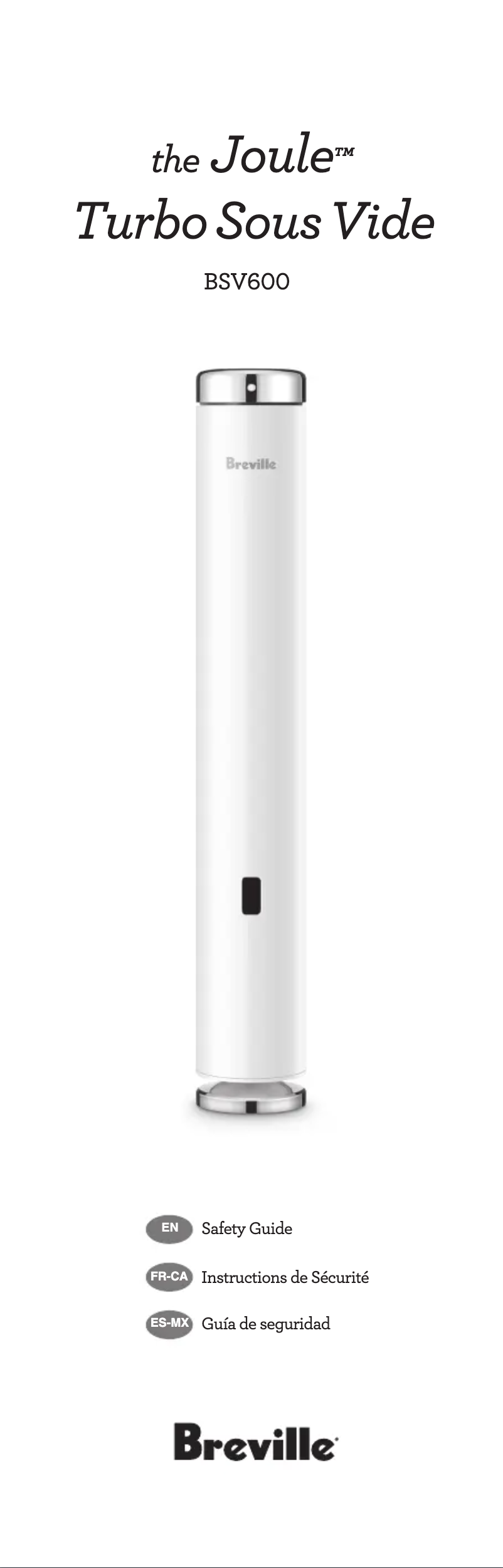 Image de la première page du manuel de l'appareil the Joule Turbo Sous Vide BSV600