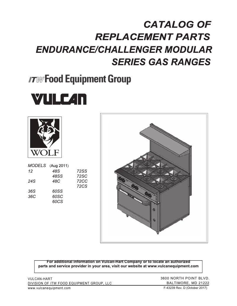Page 1 de la notice Catalogue Vulcan 60SS-6B24CB