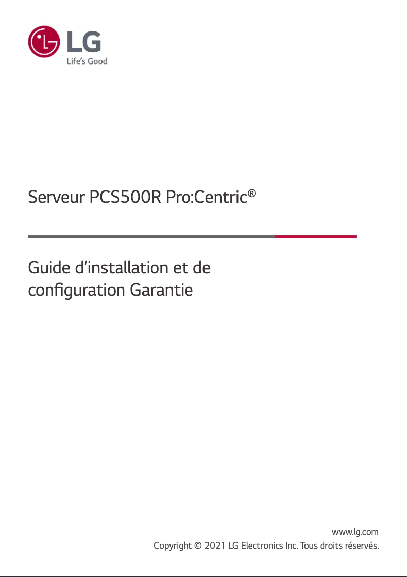 Image de la première page du manuel de l'appareil PCS500R