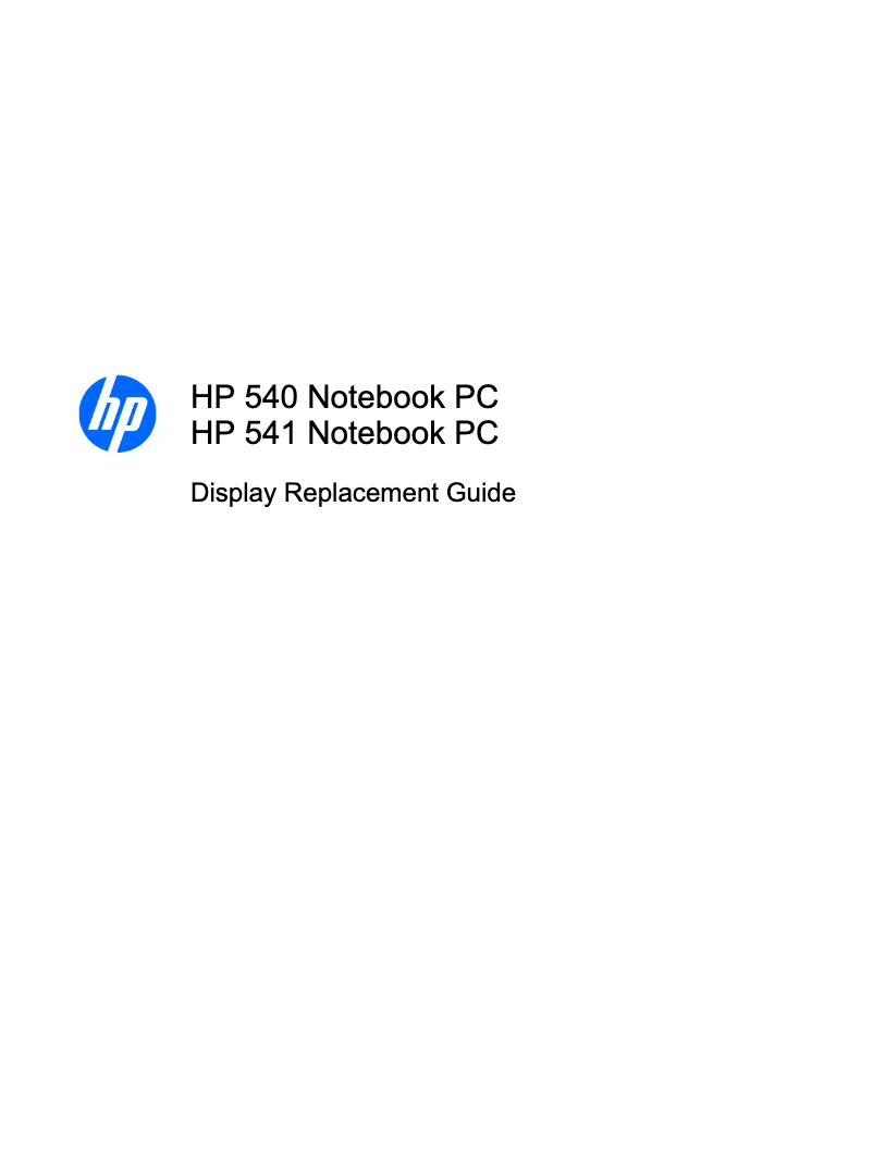 Page 1 de la notice Manuel utilisateur HP 540