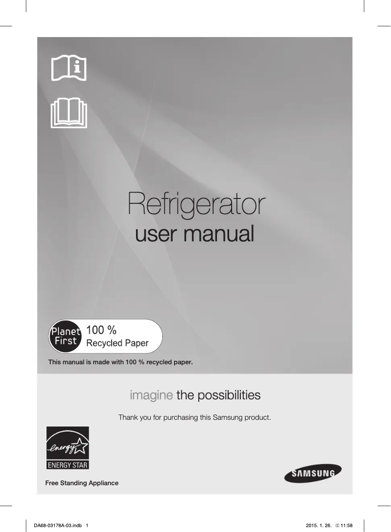 Page n°1 - Manuel utilisateur Samsung RH30H9500SR