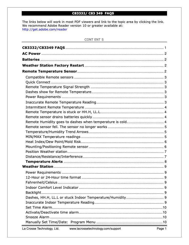 Image de la première page du manuel de l'appareil C83349