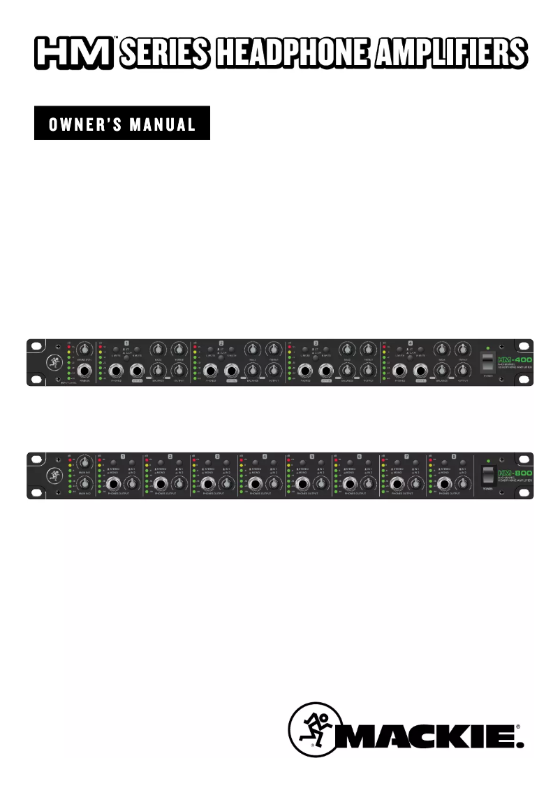 Page 1 de la notice Manuel utilisateur Mackie HM-400