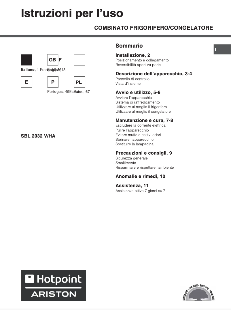 Image de la première page du manuel de l'appareil SBL 2032 V/HA