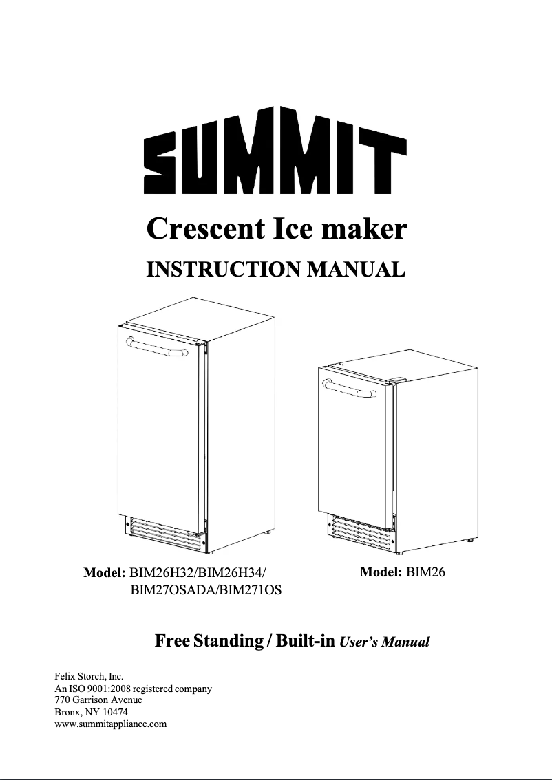 Page 1 de la notice Manuel utilisateur Summit BIM26H34