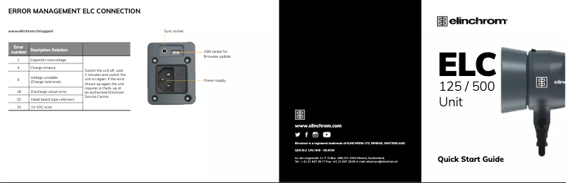 Page n°1 - Manuel utilisateur Elinchrom ELC 125