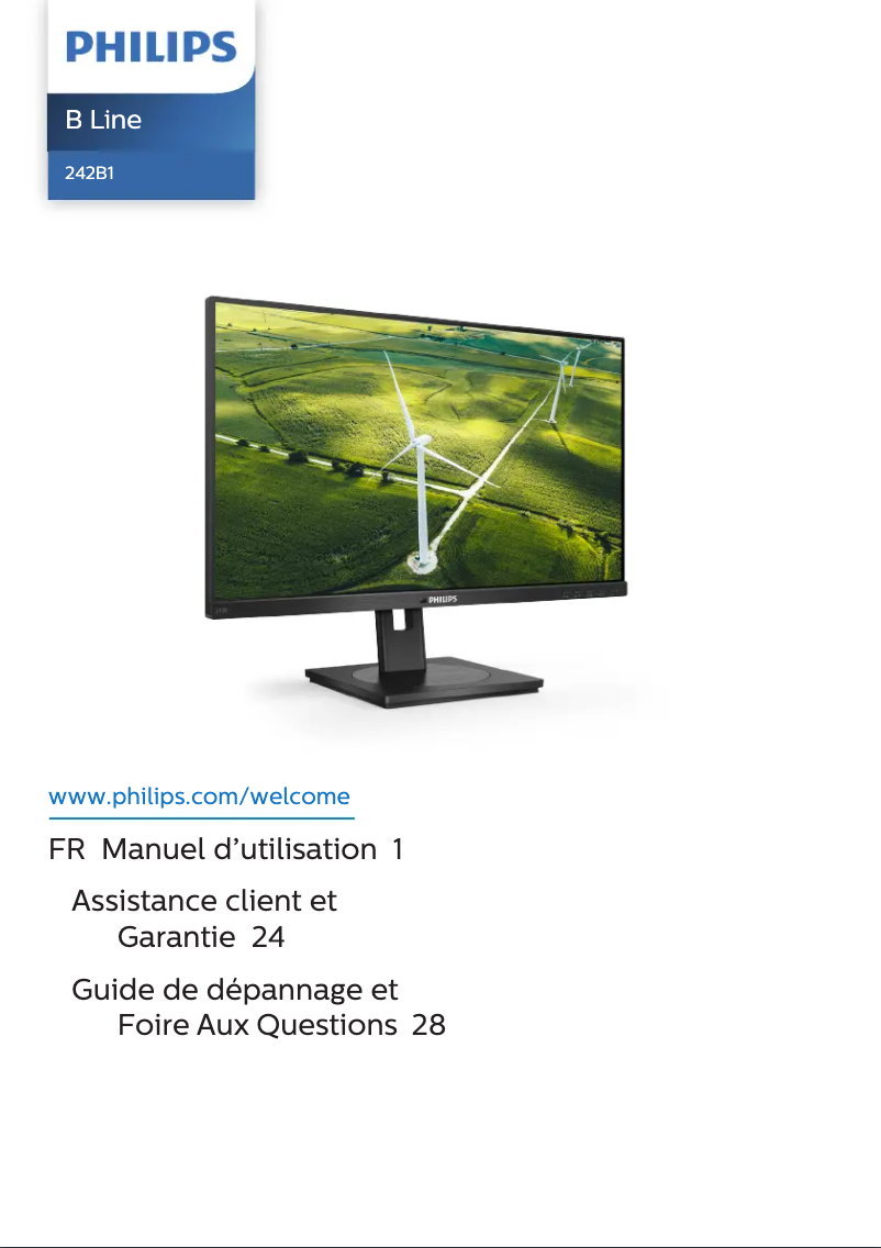 Page 1 de la notice Manuel utilisateur Philips 242B1G