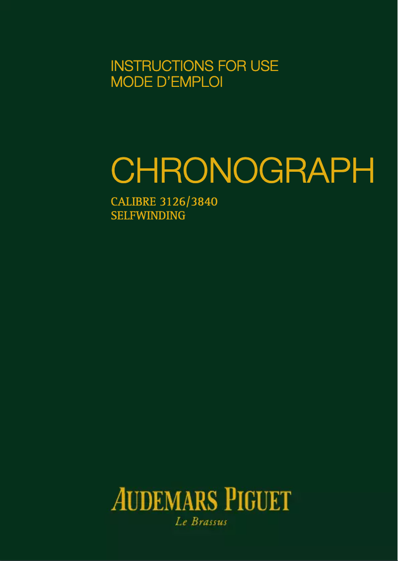 Page 1 de la notice Manuel utilisateur Audemars Piguet Royal Oak Offshore