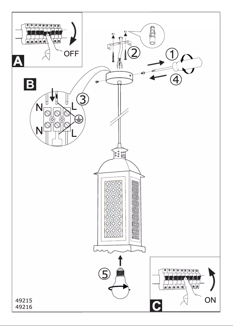 Page 1 de la notice Manuel utilisateur Eglo Vintage Lisburn