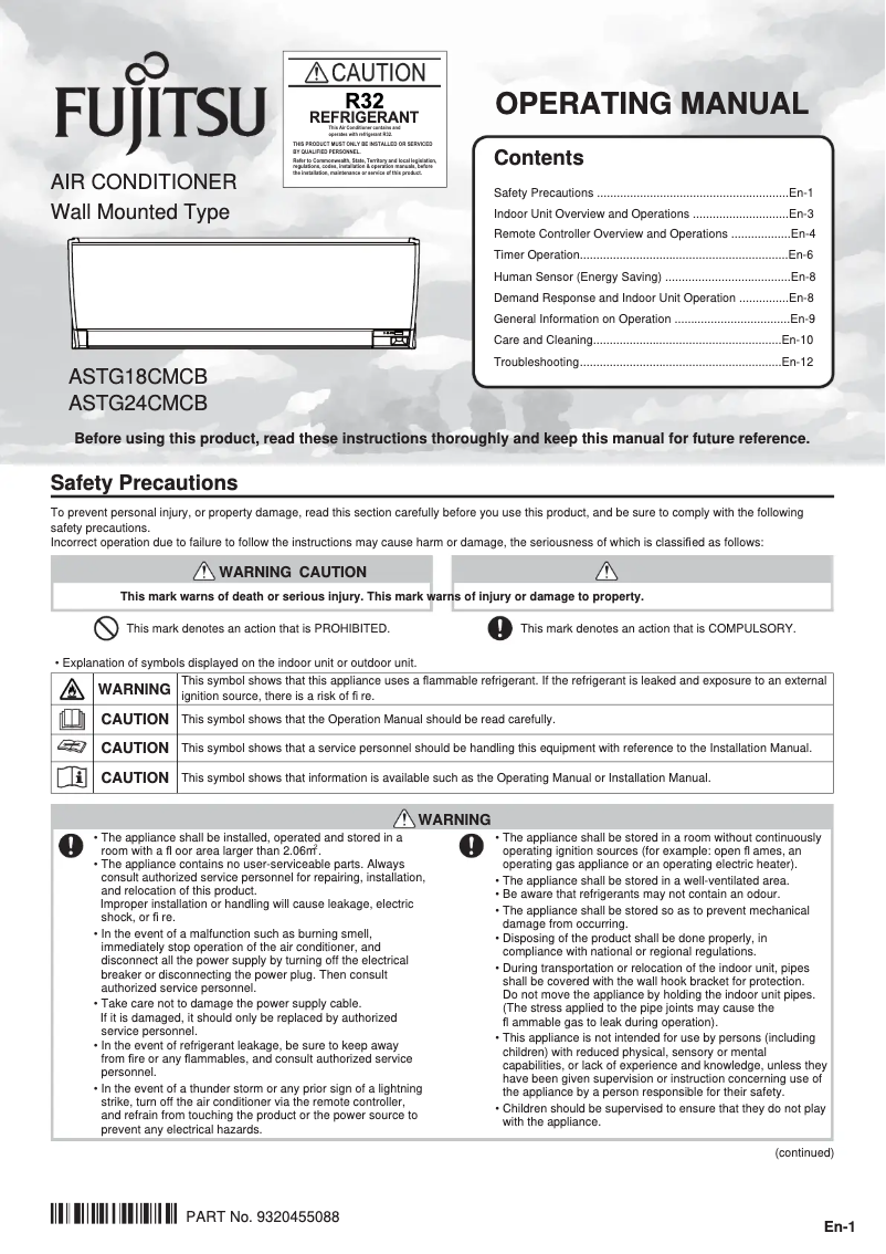 Image de la première page du manuel de l'appareil Lifestyle ASTG18CMCB