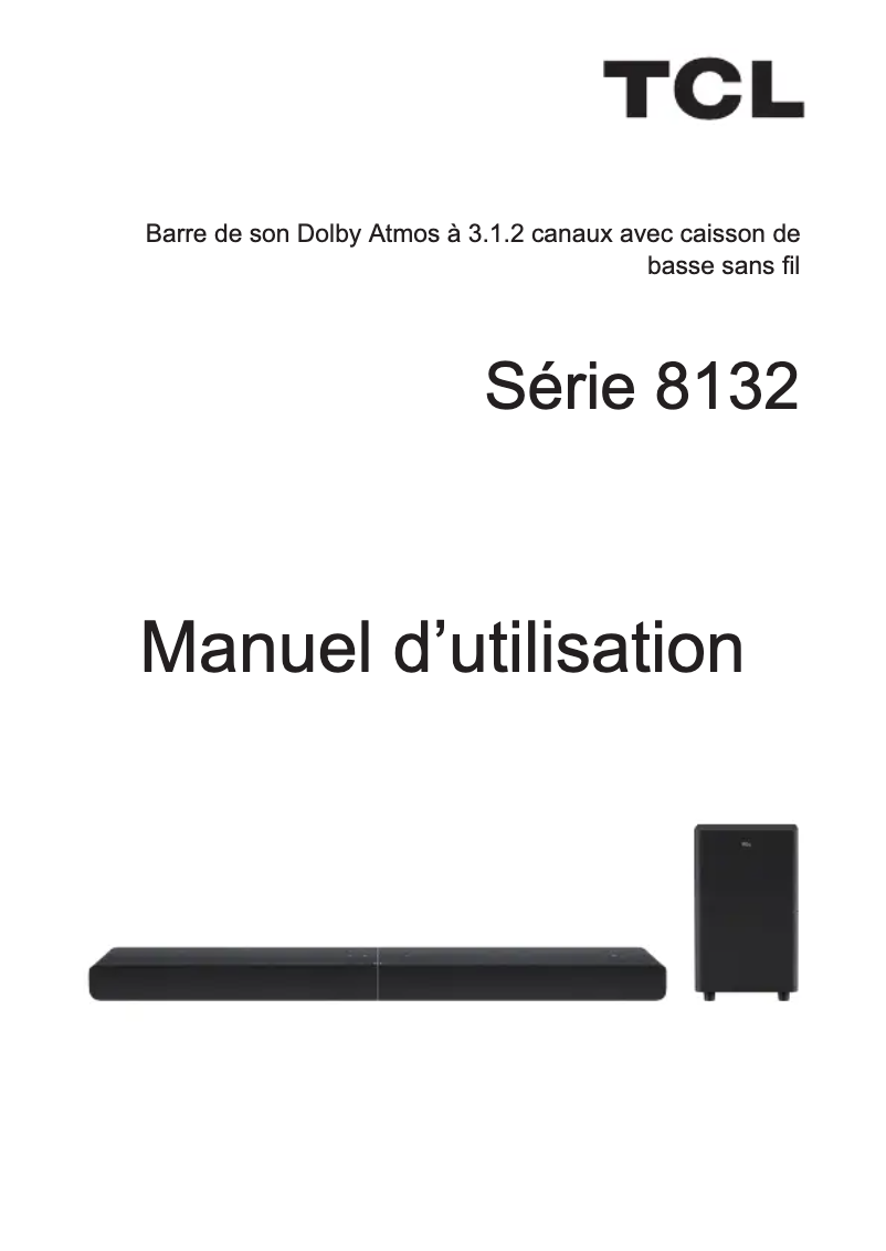 Page 1 de la notice Manuel utilisateur TCL TS8132
