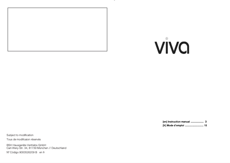 Page n°1 - Manuel utilisateur Viva VVK26G3251
