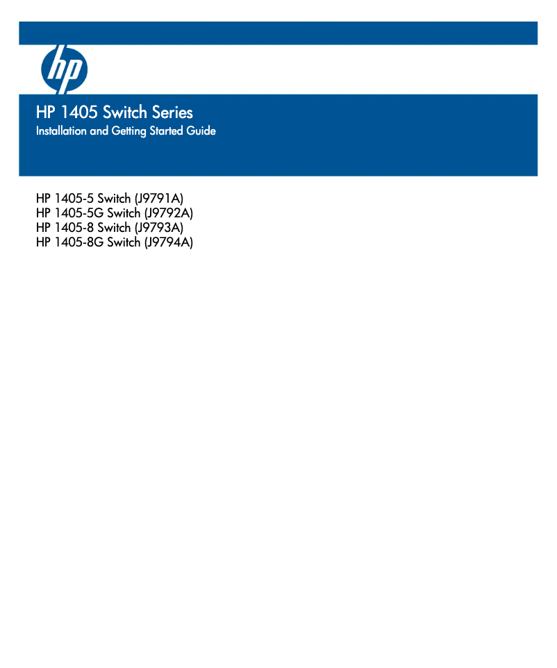 Page 1 de la notice Manuel utilisateur HP 1405-8G