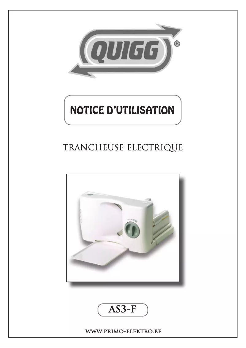Page 1 de la notice Manuel utilisateur Quigg AS3