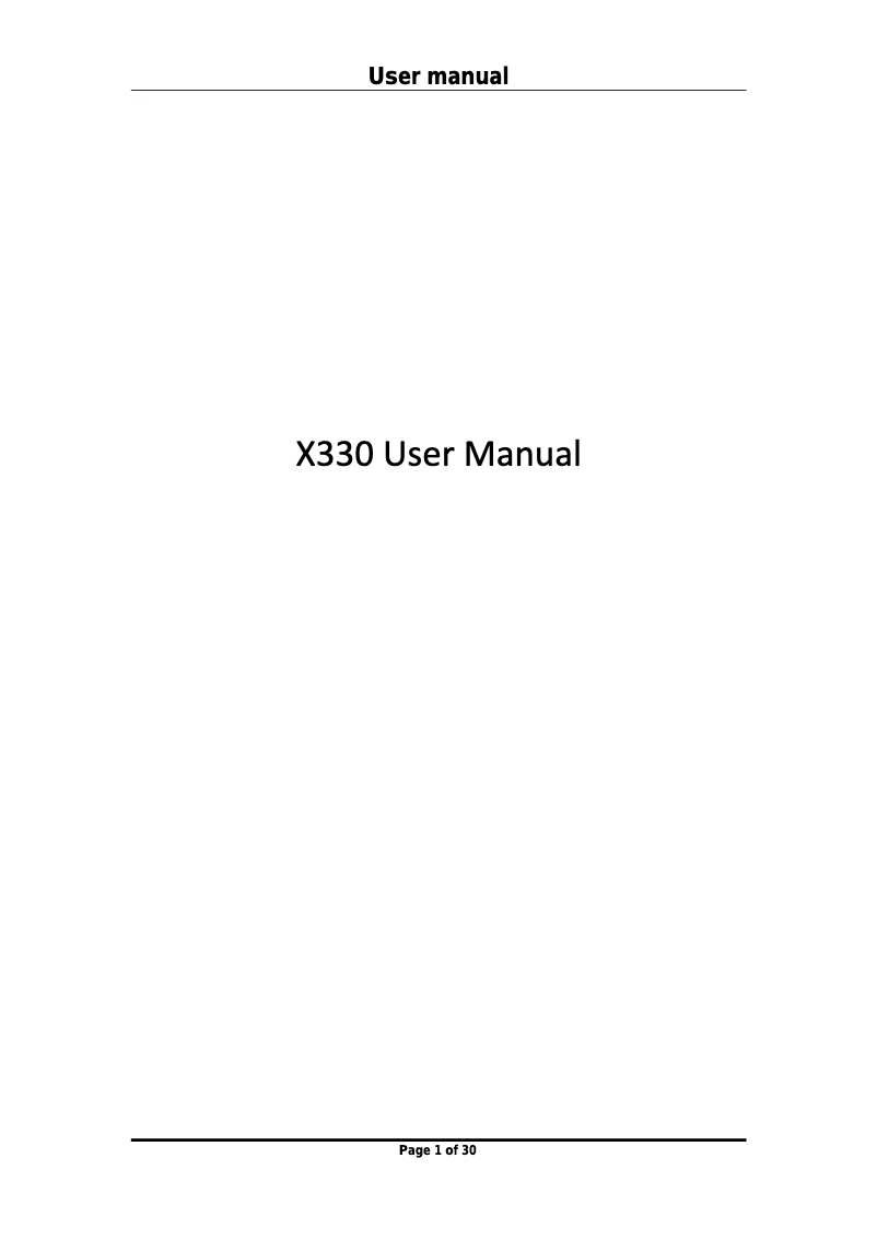 Image de la première page du manuel de l'appareil X330