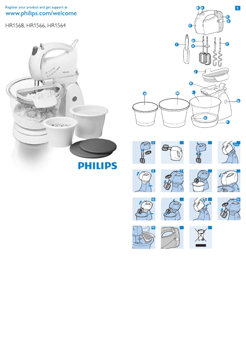 Page n°1 - Mode d'emploi Philips HR1564