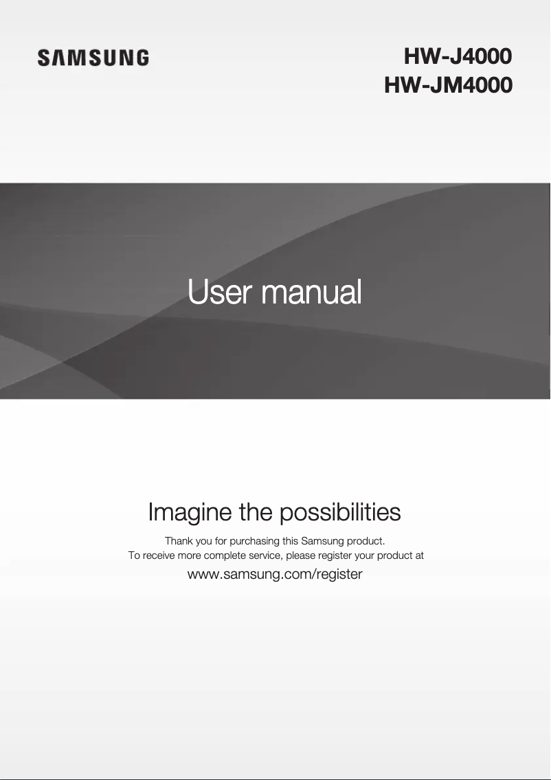 Image de la première page du manuel de l'appareil HW-J4000