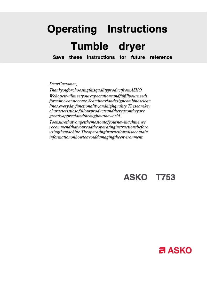 Image de la première page du manuel de l'appareil T753