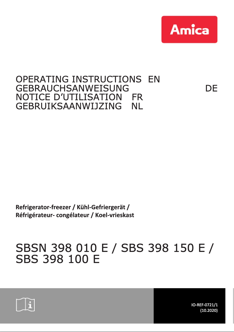 Page n°1 - Manuel utilisateur Amica SBSN 398 100 E