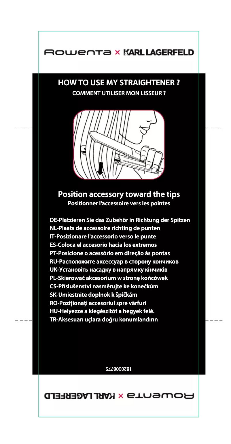 Image de la première page du manuel de l'appareil KARL LAGERFELD K/ Pro Stylist SF466L