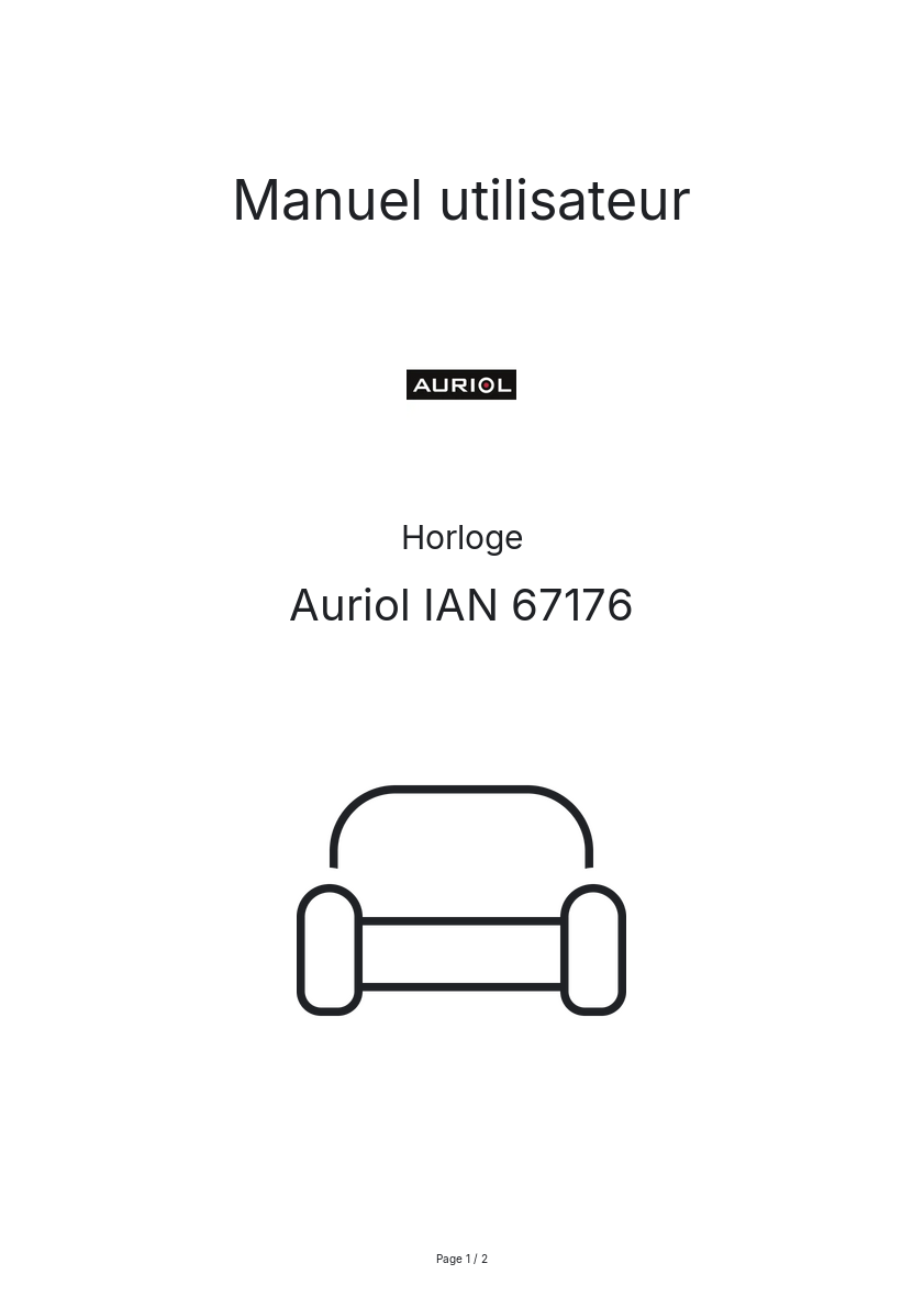 Image de la première page du manuel de l'appareil IAN 67176