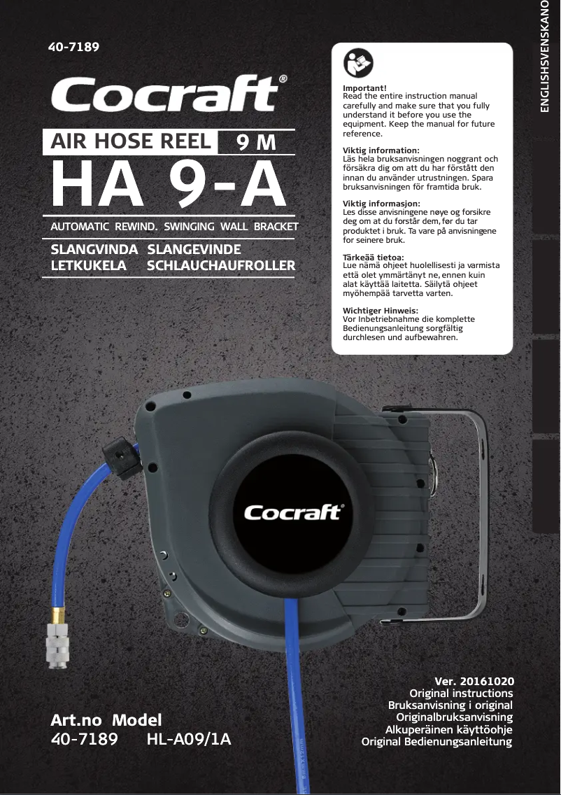 Page 1 de la notice Manuel utilisateur Cocraft HA 9-A