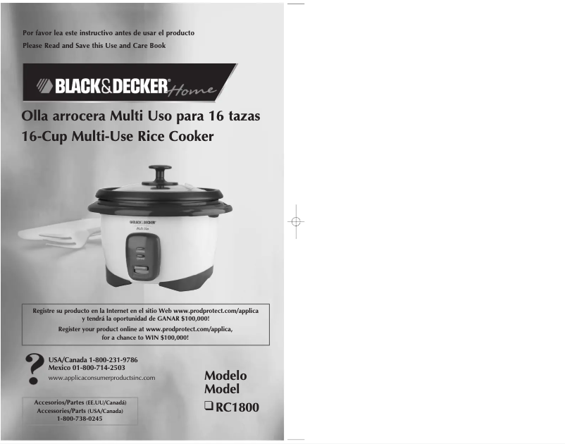 Page n°1 - Manuel utilisateur Black & Decker RC1800