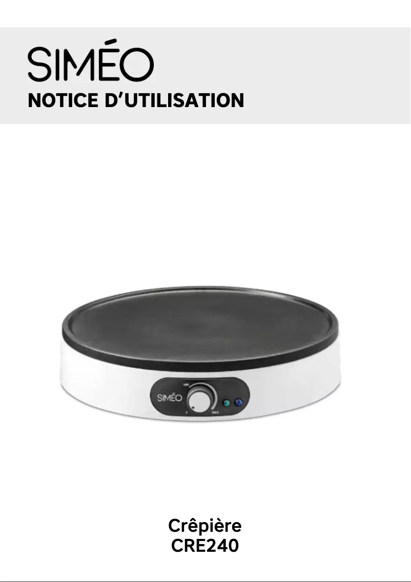 Image de la première page du manuel de l'appareil CRE240