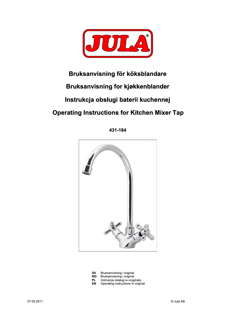 Image de la première page du manuel de l'appareil 431-184