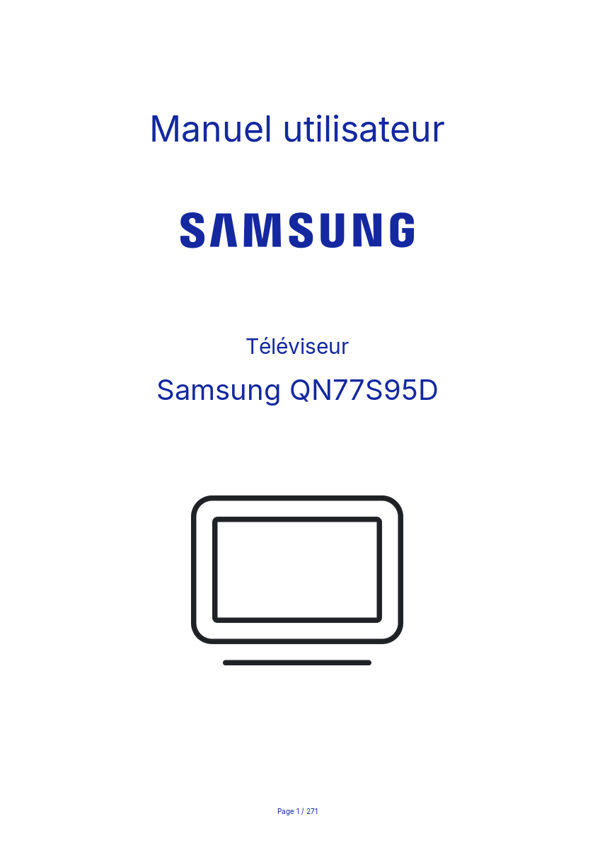 Page n°1 - Manuel utilisateur Samsung QN77S95D
