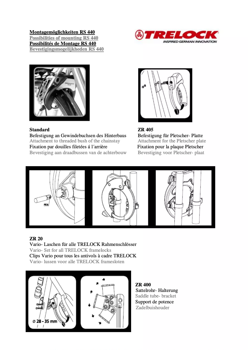 Image de la première page du manuel de l'appareil RS 440