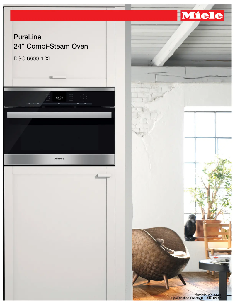 Page 1 de la notice Fiche technique Miele DGC 6600-1 XL