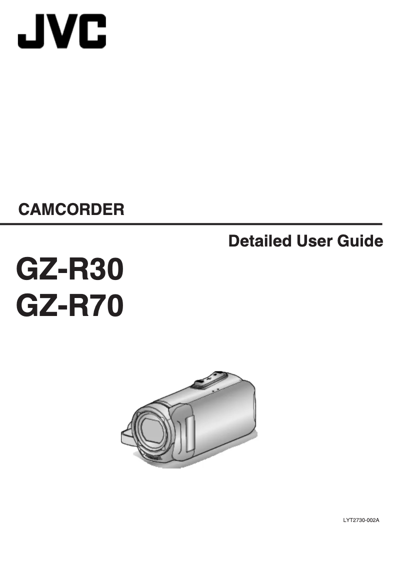 Page 1 de la notice Manuel utilisateur JVC GZ-R30