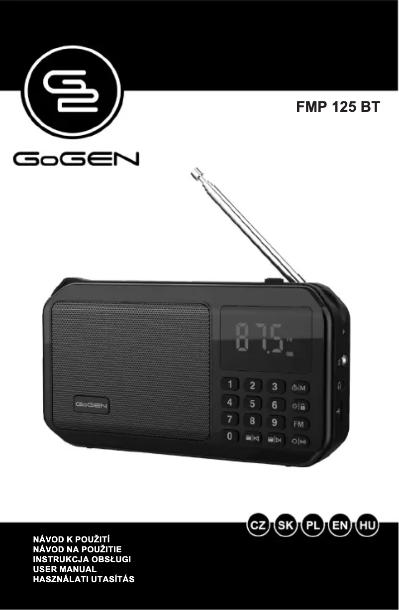 Page 1 de la notice Manuel utilisateur GoGen FMP 125 BT