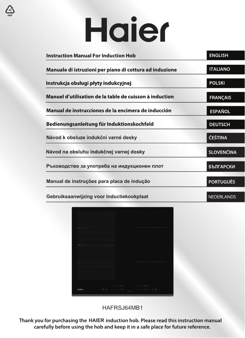 Page 1 de la notice Manuel utilisateur Haier Series 4 HAFRSJ64MB1