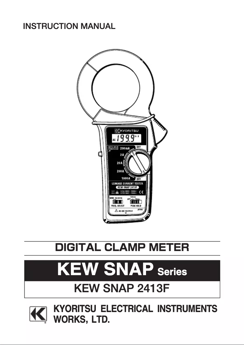 Page 1 de la notice Manuel utilisateur Kyoritsu K2413F
