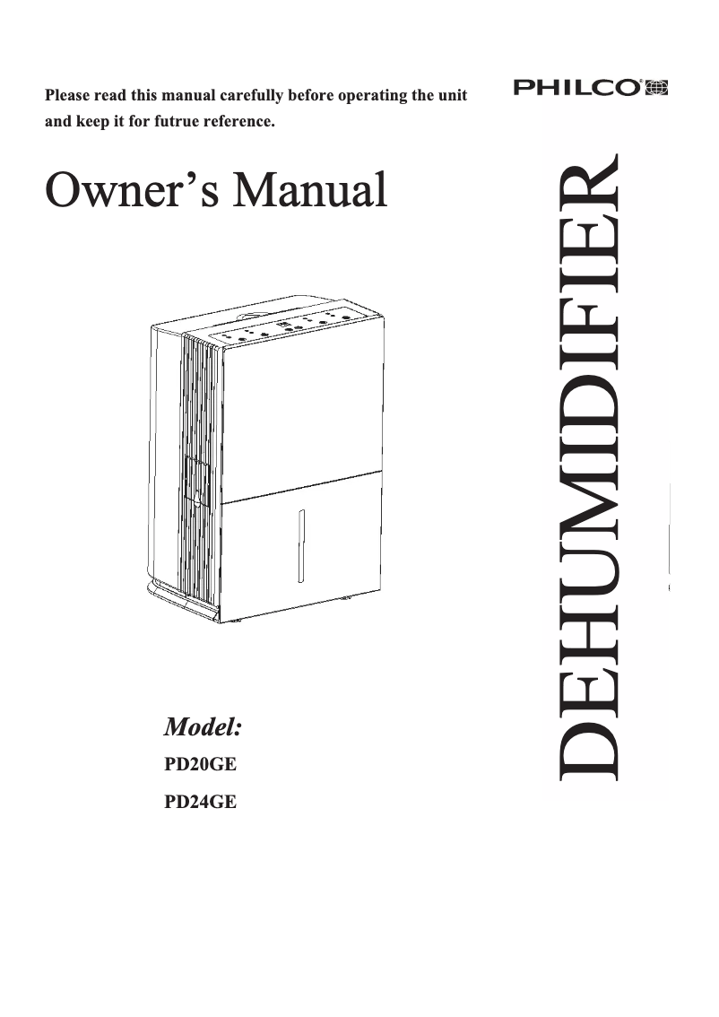 Page n°1 - Manuel utilisateur Philco PD20GE