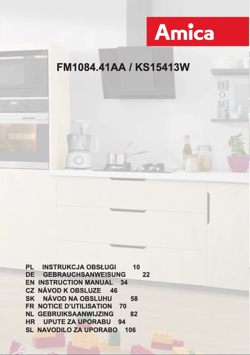 Page 1 de la notice Manuel utilisateur Amica KS 15413 W