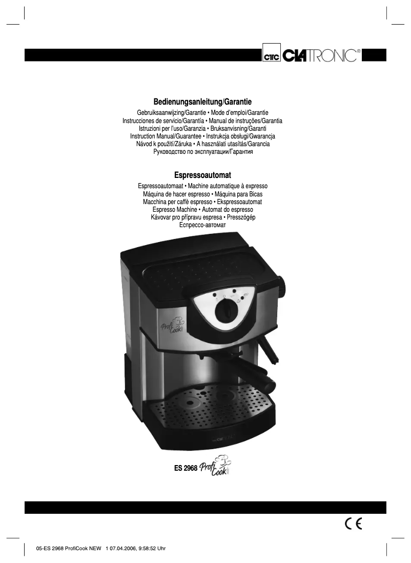 Image de la première page du manuel de l'appareil ES 2968