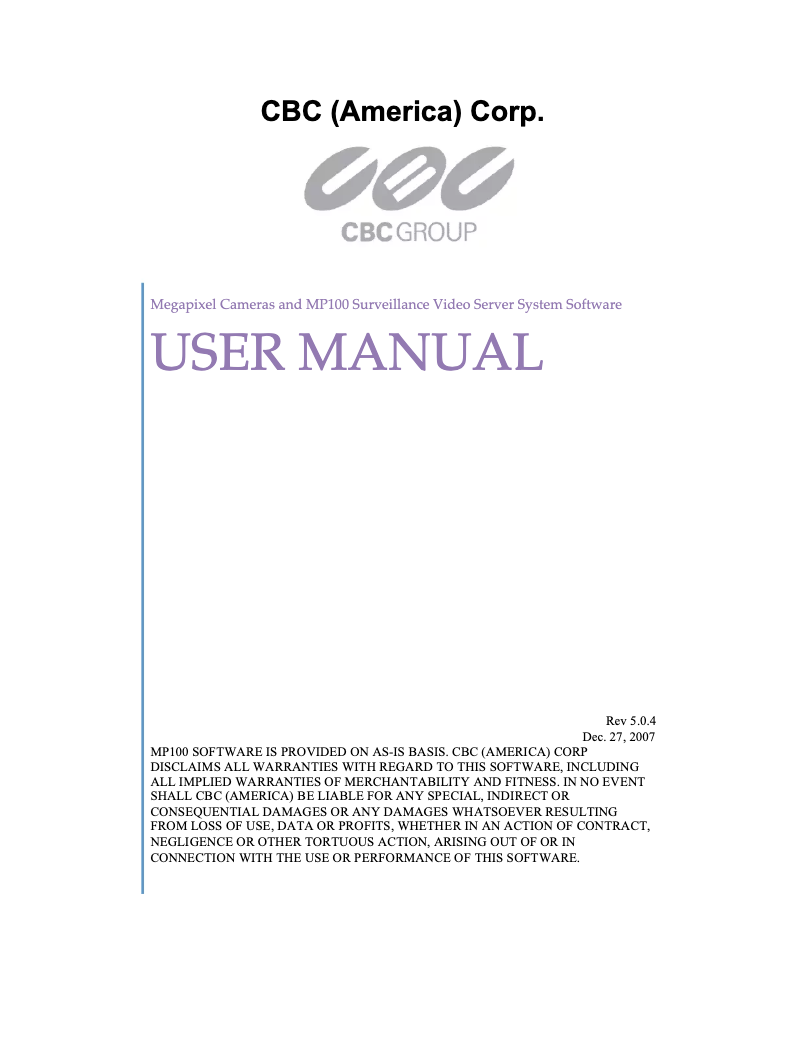 Page 1 de la notice Manuel utilisateur Ganz MP8D-L4