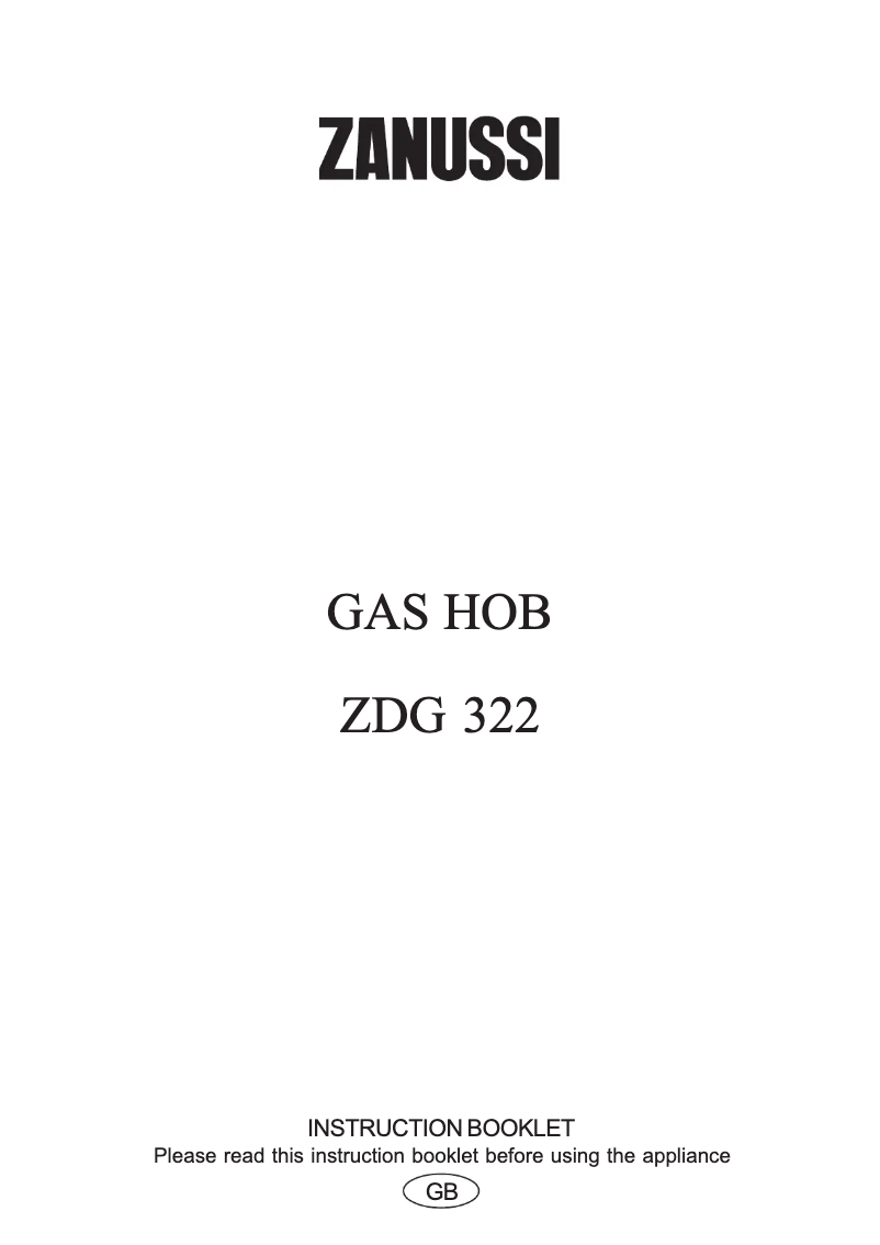 Image de la première page du manuel de l'appareil ZDG322X